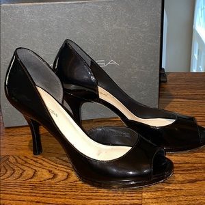 Via Spiga Patent Black Heels